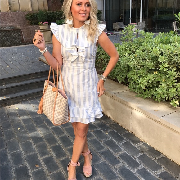 Stripe dress.  Spring dress - Picture 3 of 4